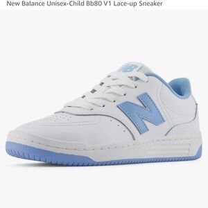 New Balance Kids' White and Light Blue Sneakers BB80 big kids size 6